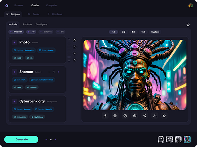 AI Image Generator - Conjure ai image generator stable diffusion ui ux web