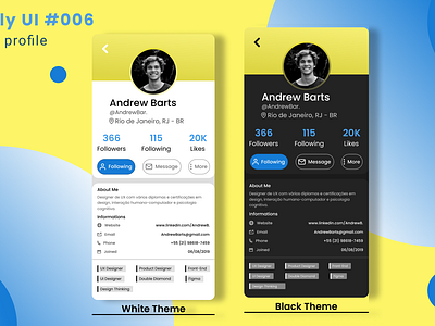 Daily UI #006 - User Profile dailyui dailyuichallenge dailyuichallenge006 design designui designuxui figma graphic design inspiration perfil de usuário product design ui ui design userprofile ux design uxuidesign