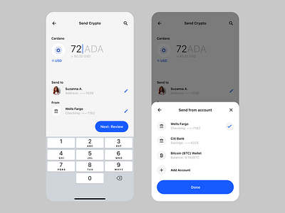 Send crypto switch accounts daily UI 8.7.24 app crypto mobile ui ux