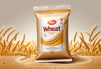 Wheat Flour Packaging Design deisng gdkawsarahmed graphice it solution label labels mockup new deisgn new labels new packet design product label top deisng wheat packet label wheat powder design