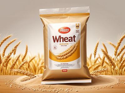 Wheat Flour Packaging Design deisng gdkawsarahmed graphice it solution label labels mockup new deisgn new labels new packet design product label top deisng wheat packet label wheat powder design