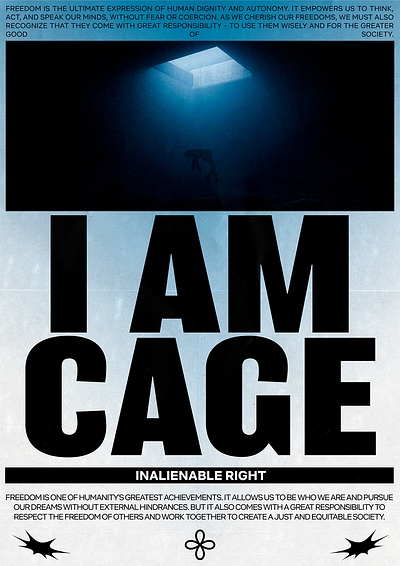 I am cage design experimental graphic design typography