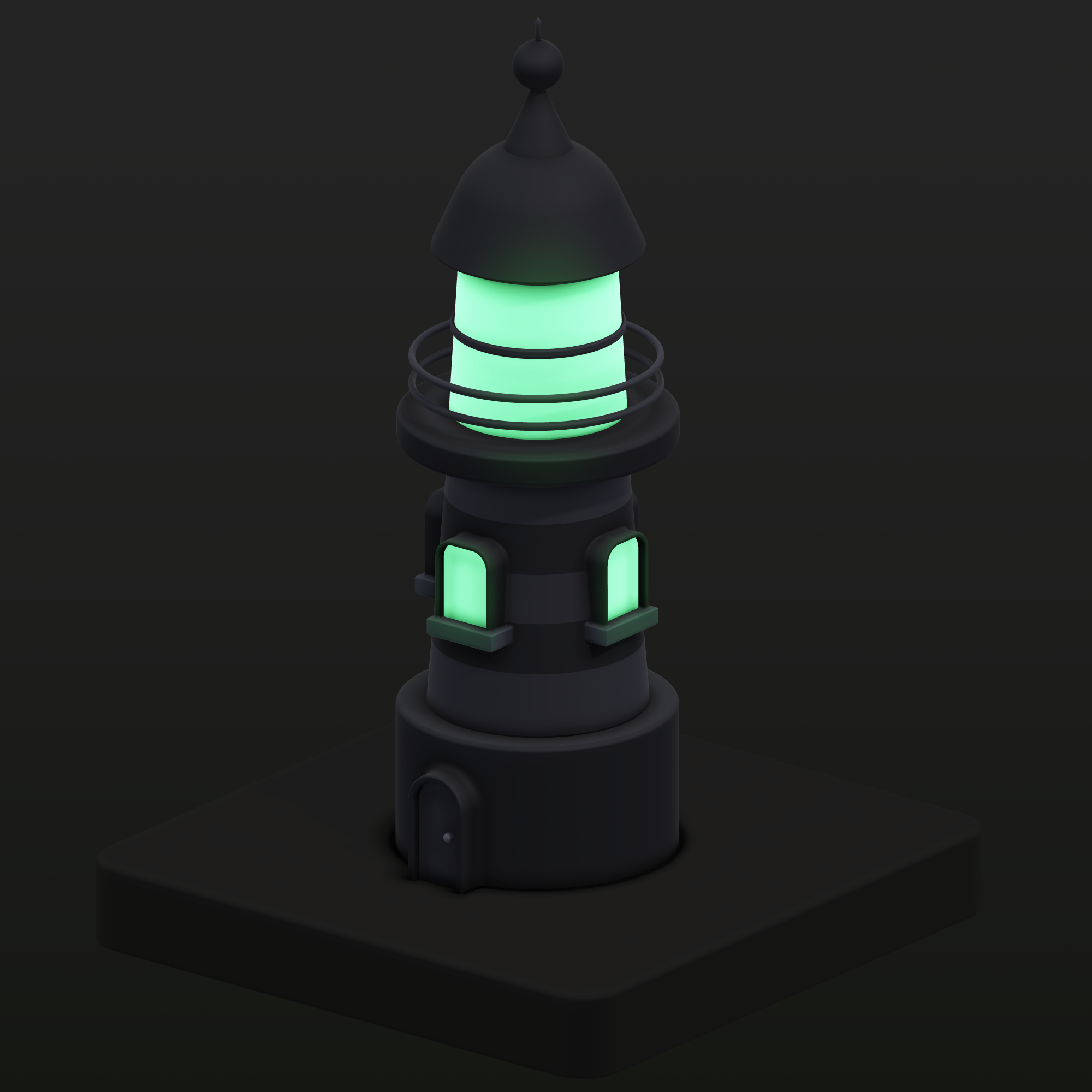 Lighthouse Dark Mode 3d animation dark mode lighthouse neo project neo turntable