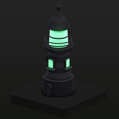 Lighthouse Dark Mode 3d animation dark mode lighthouse neo project neo turntable