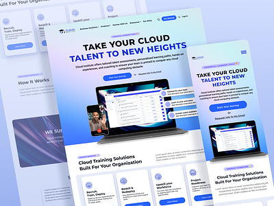 Cloud training and courses website redesign animation graphic design homepage ui web design website