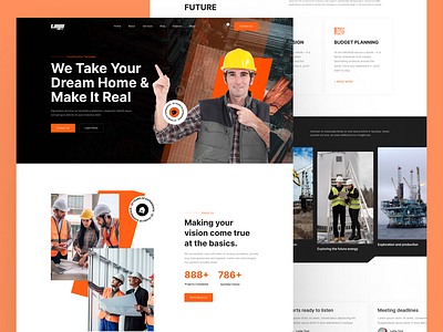 Landing Page Design (Construction) building design construction company construction design construction industry construction layout construction portfolio construction services construction solutions construction ux