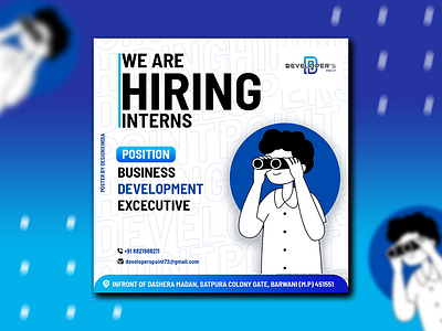 Creative Hiring Post Design in Photshop ! coding design coding poster creative poster edtech education graphic design social media post