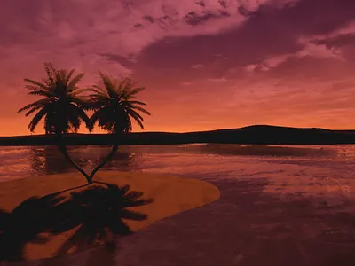 Coconut Island 3d art illustration