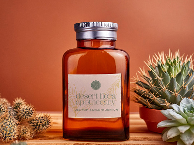 Desert Flora Apothecary Bottle Mockup branding design graphic design logo