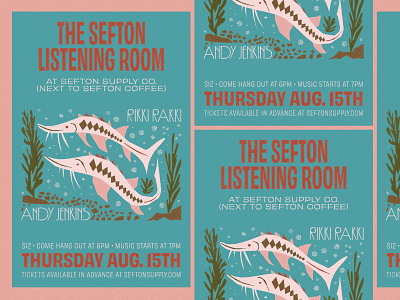 Sefton Listening Room Gig Posters band flyer band graphic band poster buck concert flyer concert graphic concert poster event flyer event poster gig flyer gig graphic gig poster moon music flyer music graphic music poster show flyer show graphic show poster sturgeon