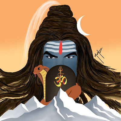 Har Har Mahadev! apple music artist design details elements graphic design illustration poster song release spotify