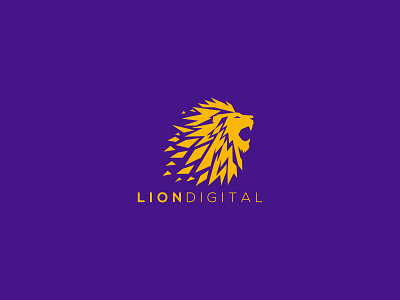 Lion Digital Logo animal animal logo animals lion lion animal lion design lion logo lion logo design lion vector lions lions logo lions vector logo