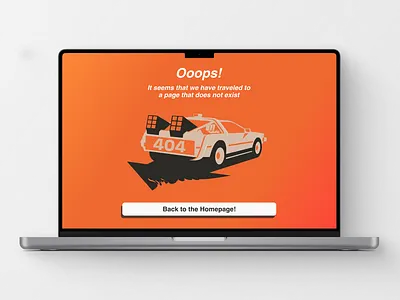 DailyUI #008 - 404 Page Design 008 404 backtothefuture dailyui error graphic design orange