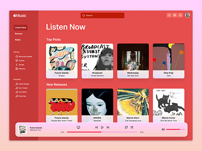 Apple Music Design apple design desktop mac music pc redesign ui ux web