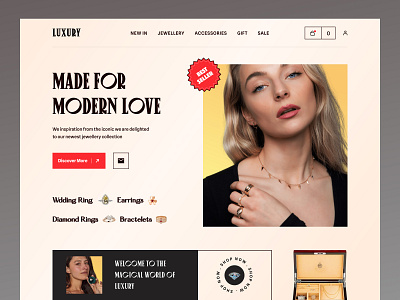 Luxury - Jewellery eCommerce Website accesories beauty diamond e commerce ecommerce shop fashion graphic design jewellery jewellery shop jewellery website minimal necklace online shop order ornaments shop shopify web design web site website