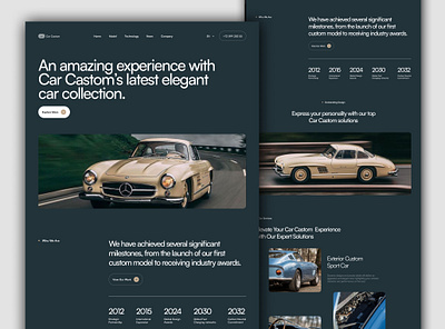 Car Castom - Agency Landing Page branding car dekstop design figma golden canon graphic design green interface landing page minimalist mobile responsive simple swiss style ui web website