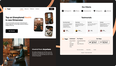 Landing Page for Yoga Platform branding design ui uiux ux webdesign webs website