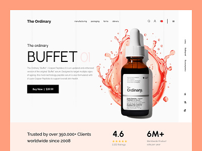 The Ordinary - Shopify Landing Page beauty bottle clean cosmetic design ecommerce homepage landing page minimal modern shopify skincare storeui typography ui uiux ux web web design website