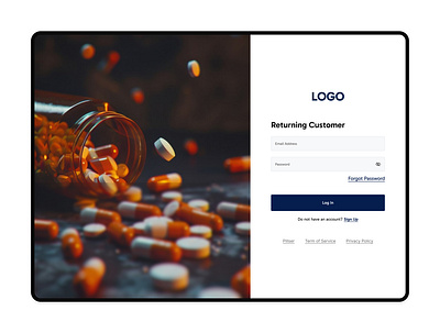 Log In page e commerce health tech login page ui ui design web design website