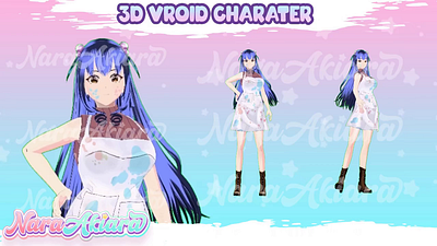 3D Vroid Model Anime Girl Painter gaming kick streaming twitch vroidavatar