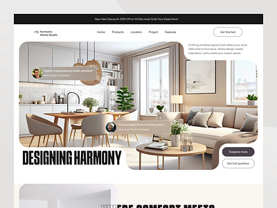 Interior Design Agency - Website agency architecture company furniture home home page house interior design landing page modern ui ux web design website