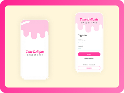 Cake Delights - Ecommerce Cakeshop App android app design cake ui cake ui ux mobile app design