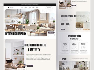 Interior Design Agency Website - Full Version agency architecture company design furniture home house interior landing page real estate ui ux web