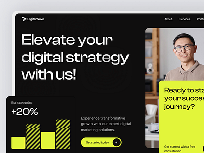 Digital Creative Agency agency company corporate creative digital elementor framer landing marketing page startup ui webflow website wordpress