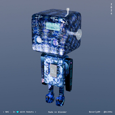 < NHC - In 💙 With Robots > 3d blender desing glitch texture