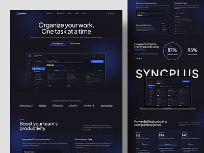 SyncPlus - Task Management Landing Page activity landing page planner planning productive productivity project project management project management landing page schedule task task management task management landing page task manager team teamwork to do to do list