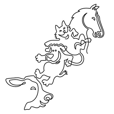 Single line illustration animals charaters design illustration photoshop