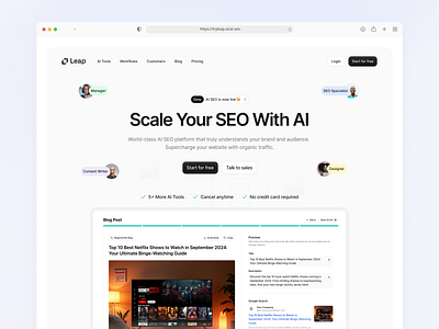 New Product AI - Landing page ai ai product ai writer automation figma landing page seo seo writer website workflow writer ai