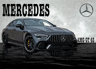 Mercedes AMG GT 63 poster amg cars cartoon design elegance mercedes poster sport cars