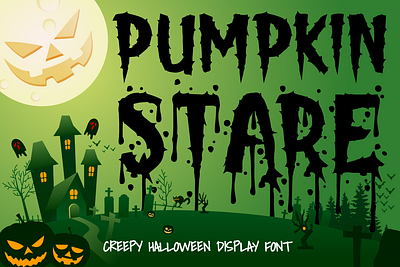 Pumpkin Stare – Halloween Display Font blood branding business crafting creepy design display font halloween horror illustration logo magazine modern font monster movie packaging poster product scary typography