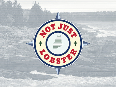 Not Just Lobster Logo branding graphic design lobster logo logo design maine pine trees tourism vintage