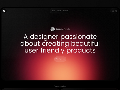 Portfolio 2024 clean dark gradient mesh gradient minimal modern portfolio simple ui ux website