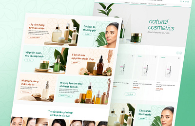 Homepage cosmetics website cosmetics natural figma ui web design