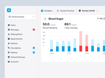 Patient Dashboard app bento clean dashboard design home interface manage medical medicine minimal navigation patient product saas ui ui design ux ux design web