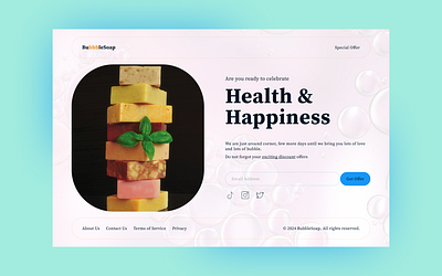 Small Business - Coming Soon blue branding emotions figma green happiness health homemade candles homemade soap landing page logo orange responsive design respoonsive small business ui web design