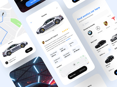 Car Rental App app design booking app booking car car app car rent service car rental car rental app details location luxury car rent map minimal mobile ui modern app premium car rent a car rental app rental company transport ui ux