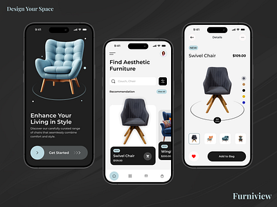 AR Furniture Store App ar app artificial intelligence augmented reality design ecommerce ecommerce shop furniture furniture app furniture shop interior design marketplace mobile app mobile app design mobile application mobile ui shop store ui ux virtual reality