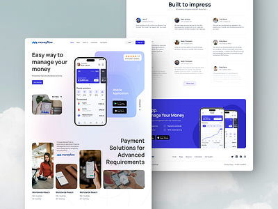 MoneyFlow - Website Design figma modernui responsivedesign ui uiinspiration uiux userexperience userinterface webdesign website