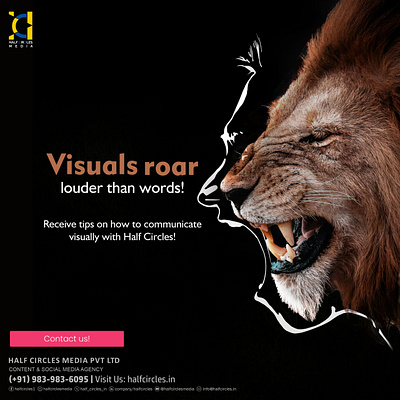 Let Your Visuals Roar Louder With Half Circles Media! branding digital marketing graphic design illustration social media