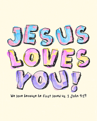 Jesus Loves You! | Christian Poster christian