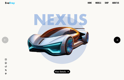 EvoTroy - Futuristic Car Concept animation cardesign carwebsite dailyui design prototype ui ux webdesign