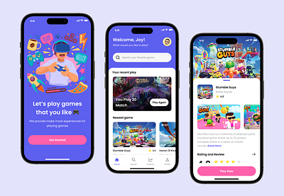 Game Hub - Game Store Mobile App app design fun game mobile ui ux