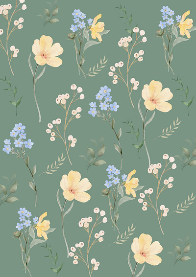 Floral dig digitalpaperpattern graphic design illustration vector