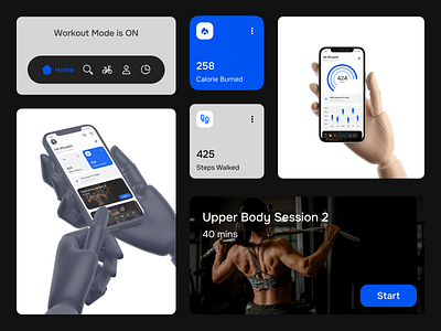 Fitness App app design exercise figma fitness interactive design mobile mobiledesign ui walk