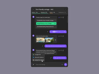 IdeaPilot AI - AI-powered chat design for the SaaS platform ai app design business intelligence chat interface management platform product design saas ui user experience user interface ux web app