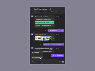 IdeaPilot AI - AI-powered chat design for the SaaS platform ai app design business intelligence chat interface management platform product design saas ui user experience user interface ux web app